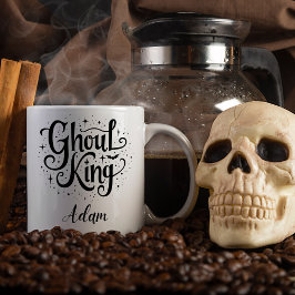 Elegant ’Ghoul Kung’ Namn Halloween Calligraphy Mugg