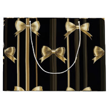Elegant Gift Bag med svart bas och Golden Bow