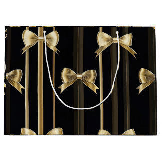 Elegant Gift Bag med svart bas och Golden Bow