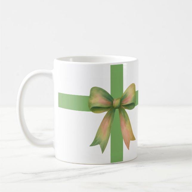 Elegant Gift Bow – Modern Christmas Design Kaffemugg (Vänster)