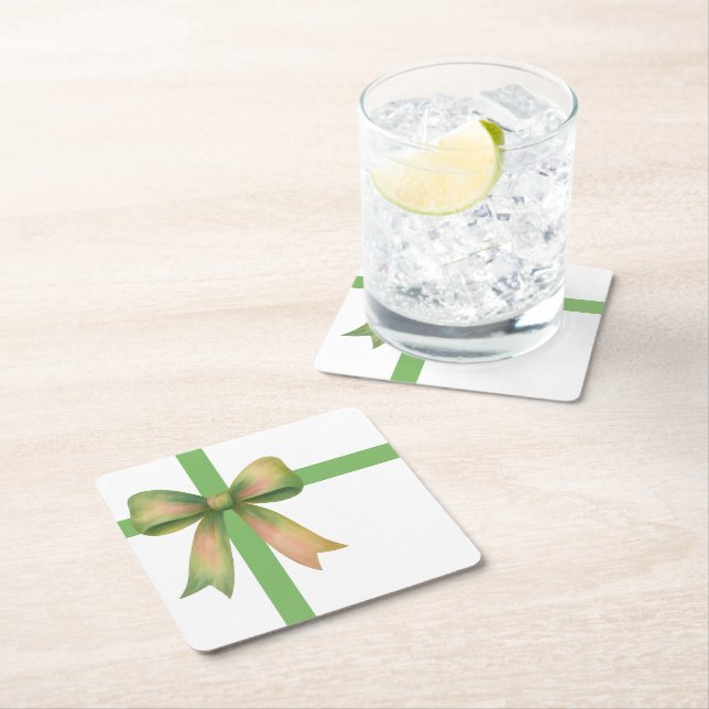 Elegant Gift Bow – Modern Christmas Design Underlägg Papper Kvadrat (Insitu)