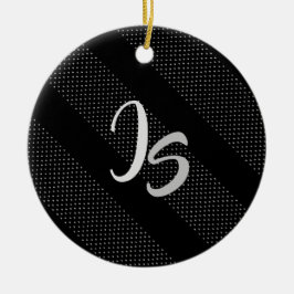 Elegant Gift med att anpassa Silver Monogram Julgransprydnad Keramik