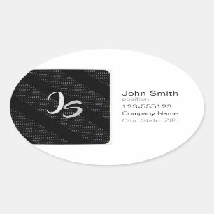 Elegant Gift med att anpassa Silver Monogram Ovalt Klistermärke