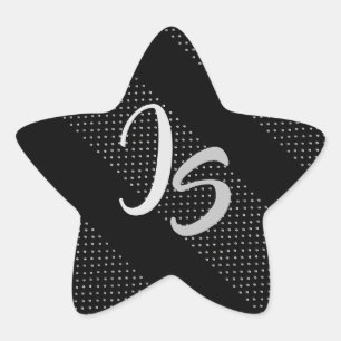 Elegant Gift med att anpassa Silver Monogram Stjärnformat Klistermärke