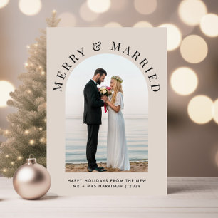 Elegant Gift med och Merry Arch-foto jul Julkort