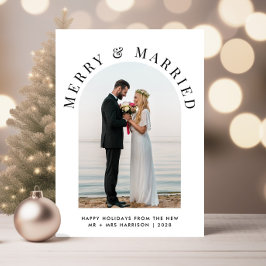 Elegant Gift med och Merry Arch-foto jul Julkort