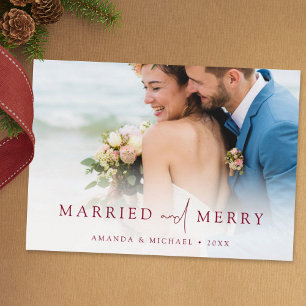 Elegant Gift med och Merry Photo Newlyed jul Julkort