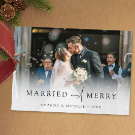 Elegant Gift med och Merry Photo Newlyed jul Julkort