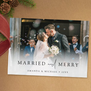 Elegant Gift med och Merry Photo Newlyed jul Julkort