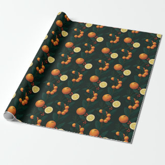 Elegant Gift Wrap w/ citrus, berries & botanicals Presentpapper