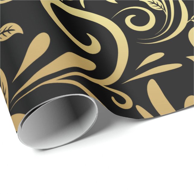 Elegant gift wrapping-papper med svart bakgrund presentpapper (Skapare uppladdad)