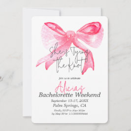 Elegant Gifter sig Rosa Bow Bachelorette Party Inbjudningar
