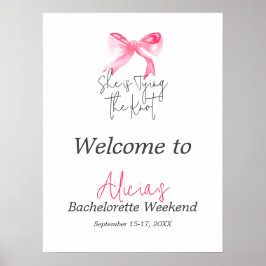 Elegant Gifter sig Rosa Bow Bachelorette Party Poster