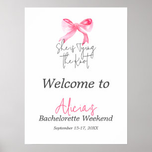 Elegant Gifter sig Rosa Bow Bachelorette Party Poster