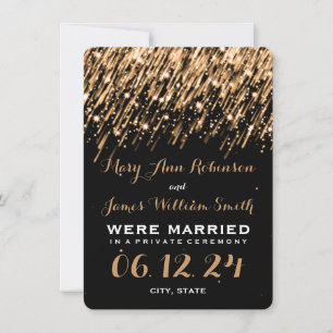 Elegant Giftermål Elopement Falling Stars Guld Meddelande
