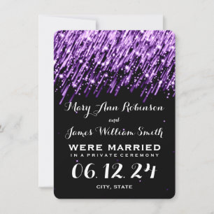 Elegant Giftermål Elopement Falling Stars Lila Meddelande