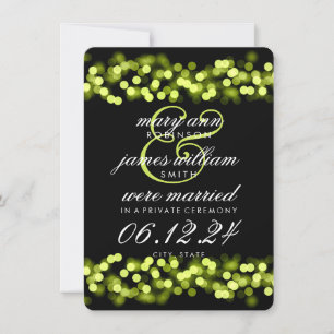 Elegant Giftermål/Elopement Grönt Hollywood Glam Meddelande