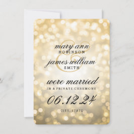 Elegant Giftermål / Elopement Guld Bokeh Ljus Meddelande