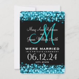 Elegant Giftermål Elopement Sparkles Turcos Meddelande