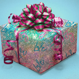 Elegant gigantisk turkos iridescent glitter regnbå presentpapper