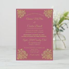 Elegant Gilded Wedding-inbjudan Inbjudningar