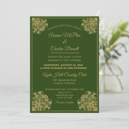 Elegant Gilded Wedding-inbjudan Inbjudningar