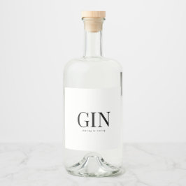 elegant GIN bröllop Spritflaskor Etikett