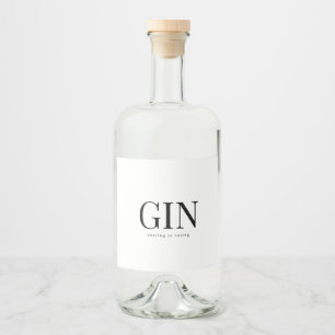 elegant GIN bröllop Spritflaskor Etikett