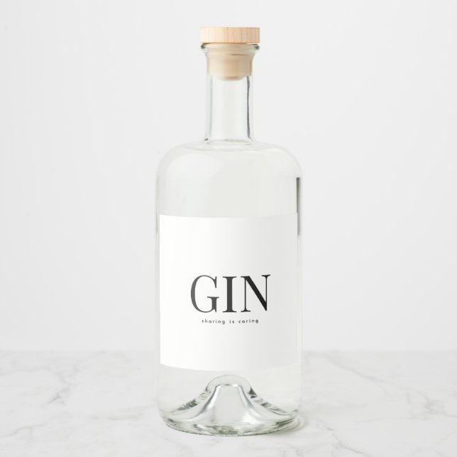 elegant GIN bröllop Spritflaskor Etikett (Framsida)