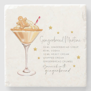Elegant Gingerbröd Martini Recipe Vit jul Stenunderlägg