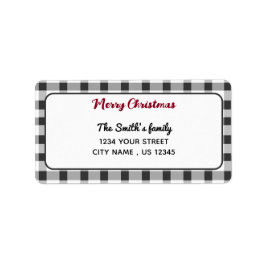 Elegant Gingham | GOD JUL RETURADRESS Adressetikett