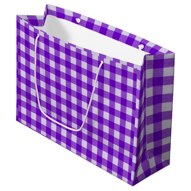Elegant Gingham Tartan Play Lila Gift Bag (Framsidan Vinklad)