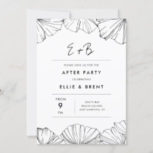Elegant Ginkgo Biloba bröllop efter party Inbjudningar