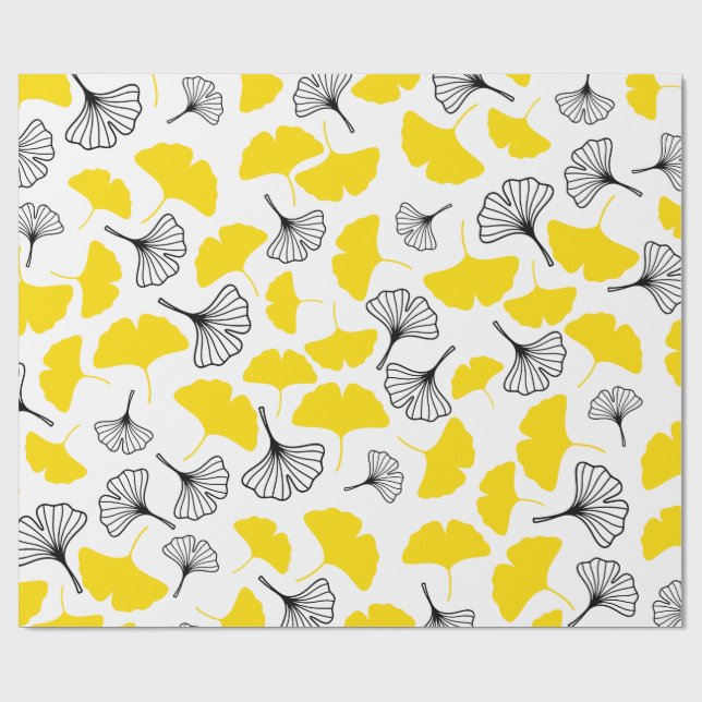 Elegant Ginkgo Biloba Konst Inpackningspapper - Le Presentpapper (Platt)