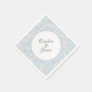 Elegant-ginkgo-löv med anpassningsbarnas bakgrund  pappersservett