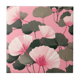 Elegant Ginkgo Löv Mönster Kakelplatta