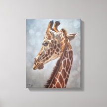 Elegant Giraff Porträtt Målning Liten