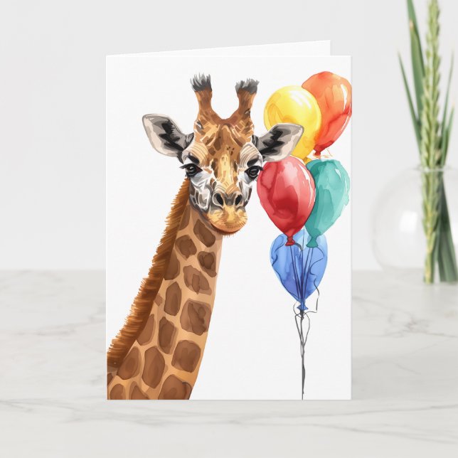 Elegant Giraffe Firande Greeting Card Tack Kort (Framsida)