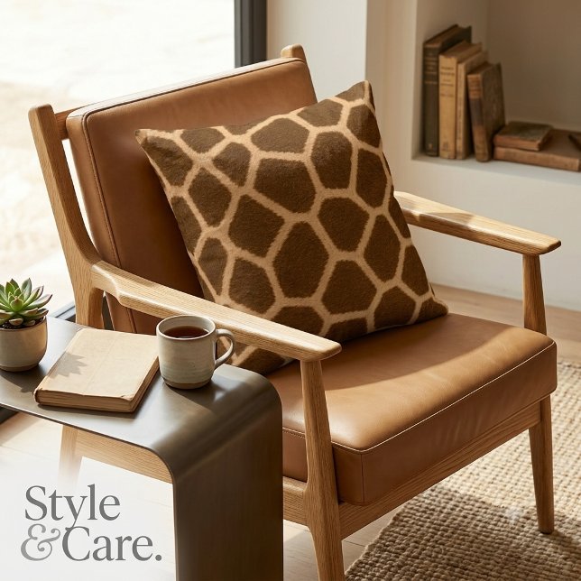 Elegant Giraffmönster Premiumkvalitet fyrkantig Kudde (Elegant Giraffe Pattern Premium Quality Square Throw Pillow)