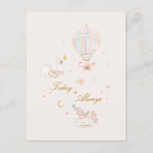 Elegant Girl Baby Shower Handskriftlig Keepsak Tilläggskort
