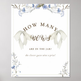 Elegant Girl Coquette Bow Baby Shower Game Poster