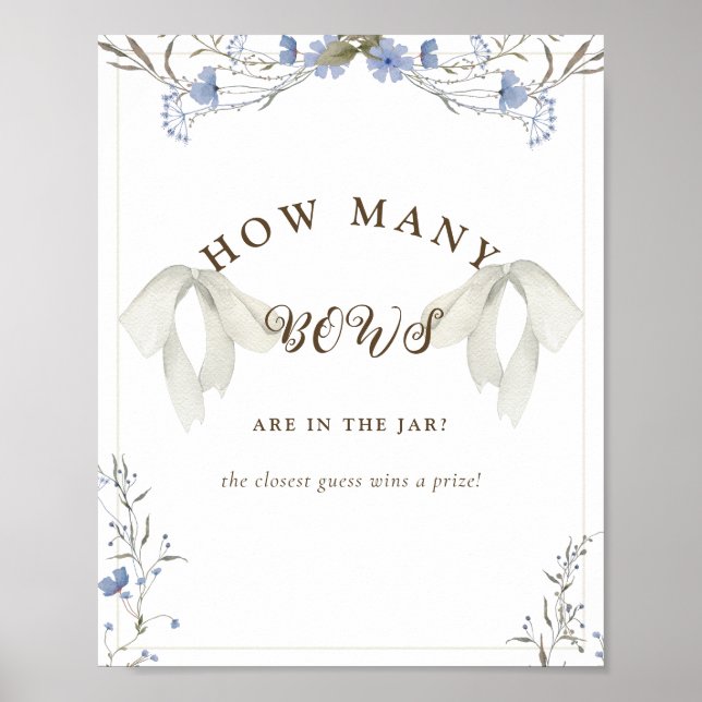 Elegant Girl Coquette Bow Baby Shower Game Poster (Framsidan)