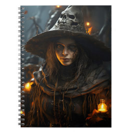 Elegant Girl Halloween Witch höstsäsong Anteckningsbok