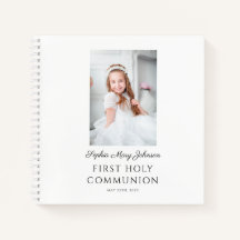 Elegant Girl Photo First Communion Guestbook