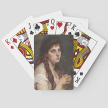 Elegant Girl with Folded Händer (Vintage Art)