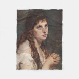 Elegant Girl with Folded Händer (Vintage Art) Fleecefilt