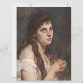 Elegant Girl with Folded Händer (Vintage Art) Kort