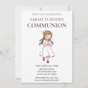 Elegant Girls First Communion Inbjudningar