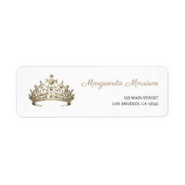 Elegant Girls Gold Crown Tiara Royal Address Returadress Etikett