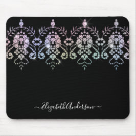 Elegant Girly Black White Monogram Namn Musmatta